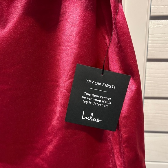 Lulu's Bold Pink Satin Gown - Picture 2 of 6